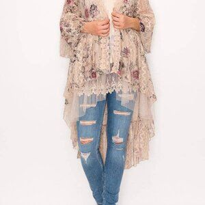 ORIGAMI Lace Boho Duster Cardigan NWT